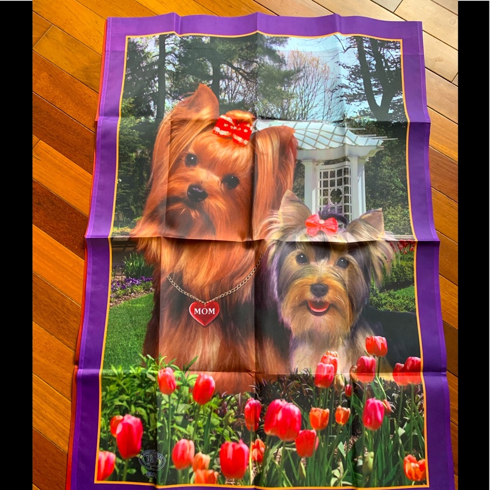 Outdoor Spring Yorkie Flag.